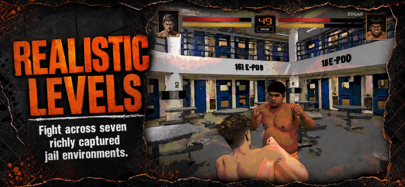 Realistic levels — fight across seven jail environments